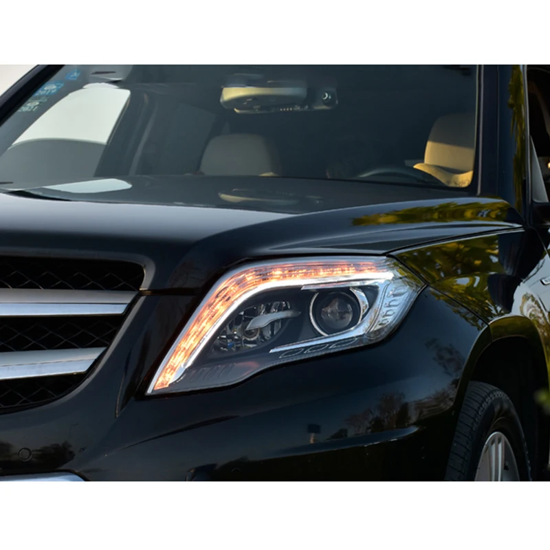 Светодиодные фары дневного света автомобиля сменные для mercedes benz glk glk200 260 300 2013 2014 2015 комплект фар модифицированные