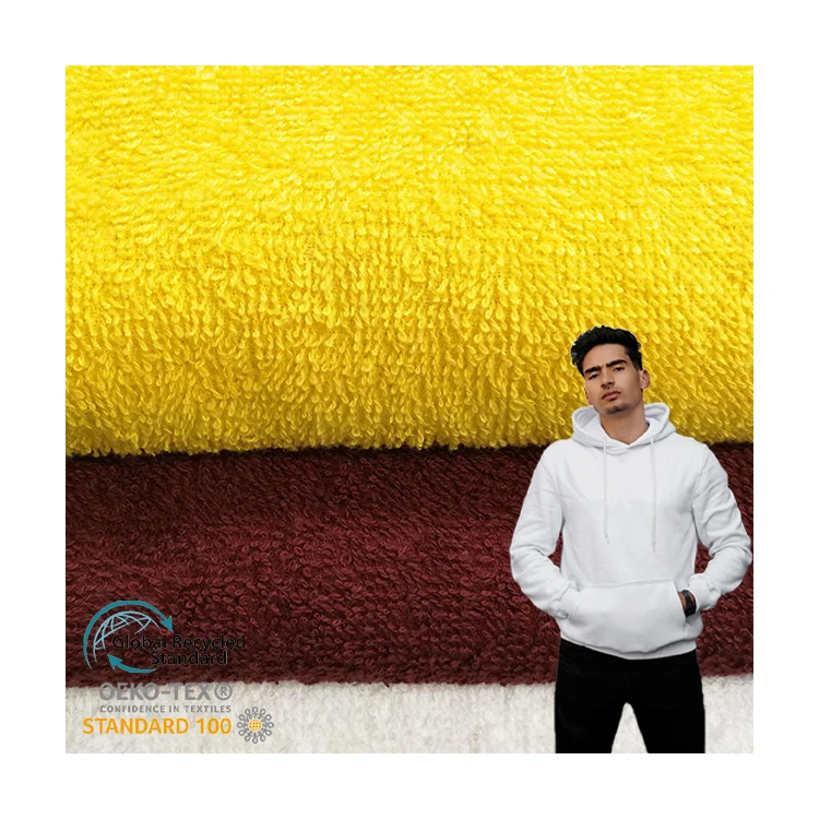 Поставщик Shaoxing оптовая продажа французская махровая толстовка 100% хлопок ткань для полотенец