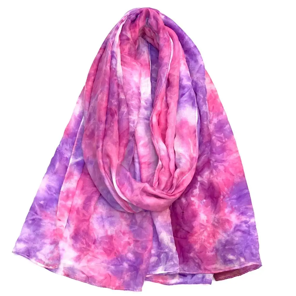 HOT fashion spring and summer one tie dye fashion disgen for OEM women viscose scarves and shawls