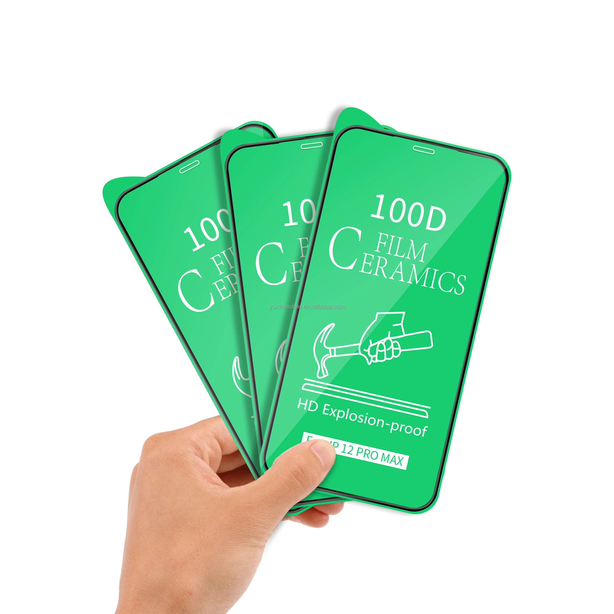 High clear anti explosion 100D 9D 21D ceramic screen protector ceramic glass 9D micas para celular for iPhone/itel/redmi/mi/sam