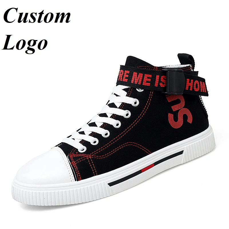 Moyo Fashion Black Canvas Shoes Teenager Casual Sneakers Summer High Top Skateboard Shoes Men Shoes