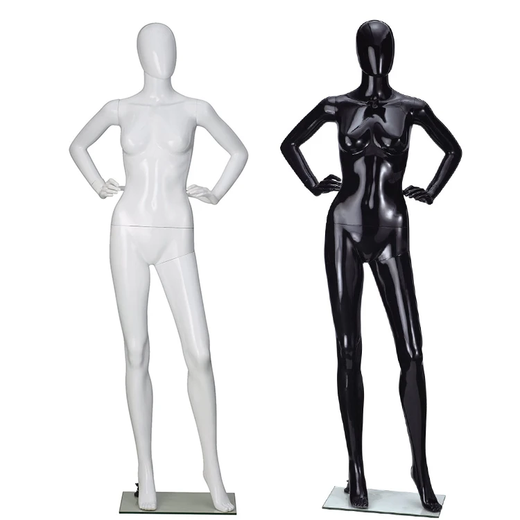 Горячая Распродажа, пластиковый манекен FP-Female оптом, глянцевый черный женский манекен для демонстрации одежды