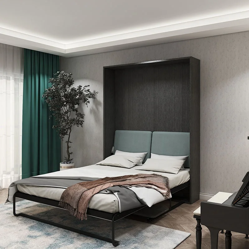 Smart Furniture Wall Murphy Bed  With Bed Frame and Panels For Folding Bed With Computer Table