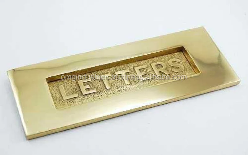 OMG Industries Letter Plate Polished Brass 258mm X 79mm Cast Iron Black Antique Letter Plate for Door Usage from Trusted Seller