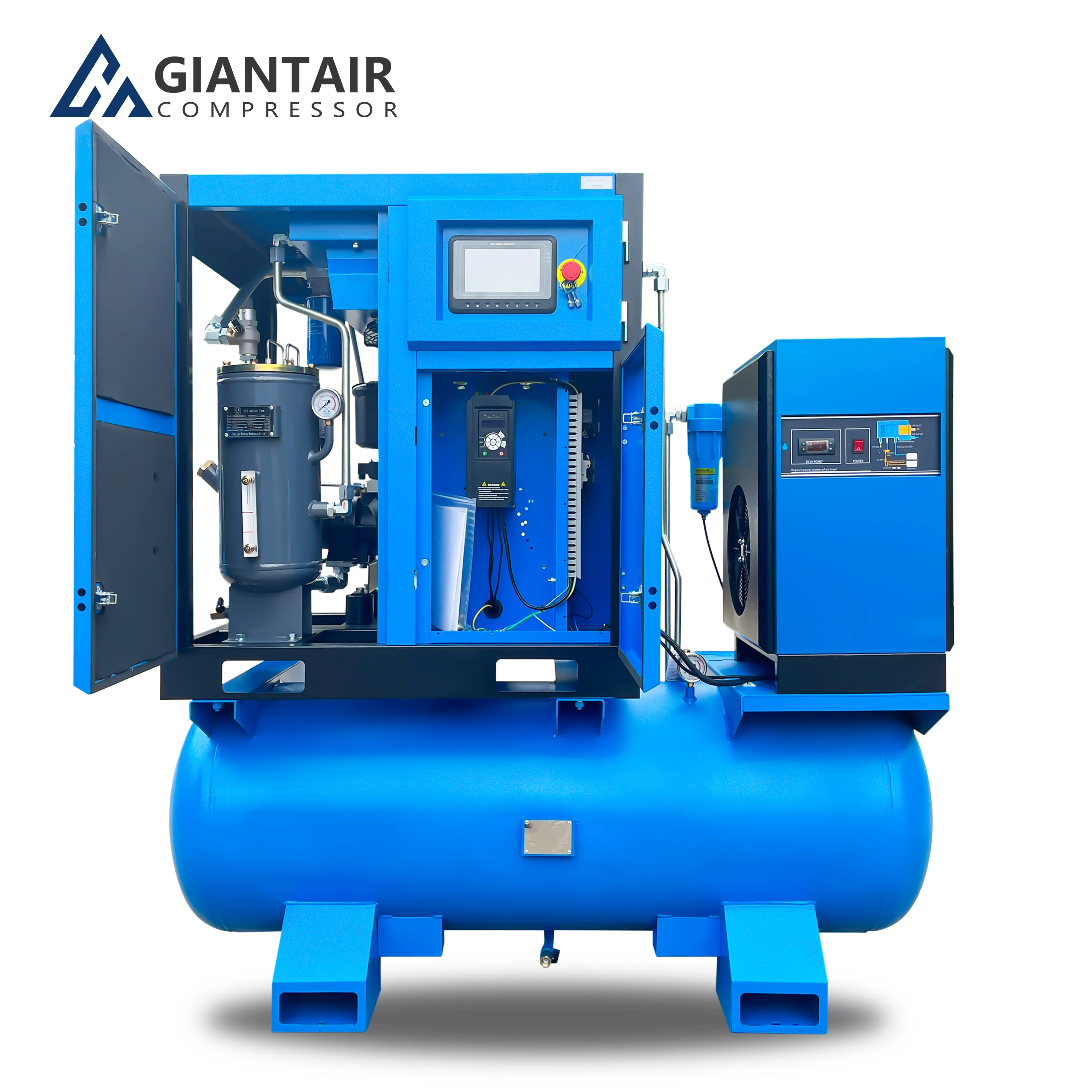 GIANTAIR 1.5 Mpa 1.6 Mpa 4 in  Combined Rotary Screw Air Compressor 11kw 22kw 30kw  For Fiber Laser Cutting Machine