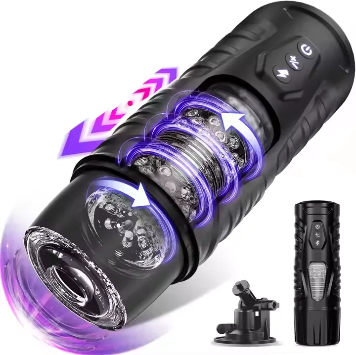 3D Realistic Thrusting Rotating Automatic Male Masturbator Sex Toys Adult with 7 Sucking 7 Licking for 18 sex toy AV videos