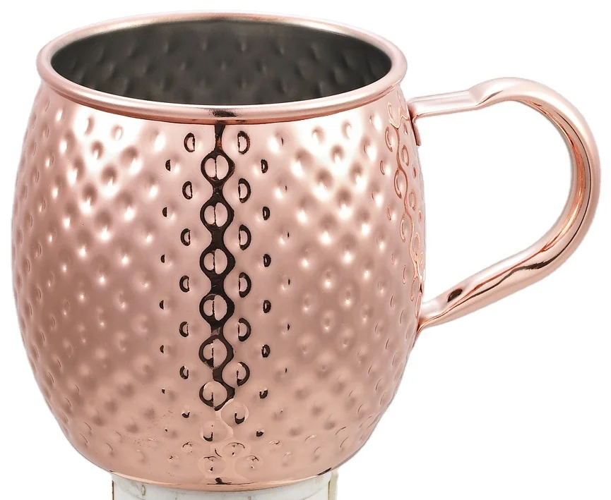 Wholesale Eco-Friendly Stainless Steel Moscow Mule Mug Custom Hammer Copper Design Set Coffee Home Use Classic Metal Material