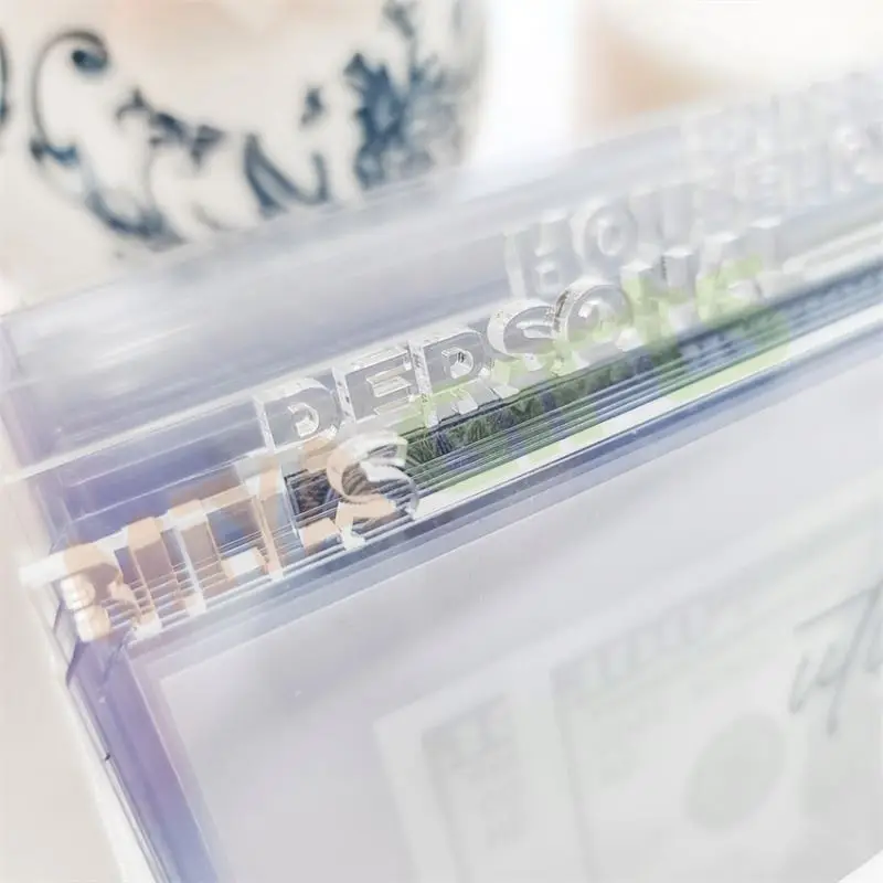 custom acrylic crystal cash tray cash holder organizer cash stuffing saving budget  money organizer planning board with divider