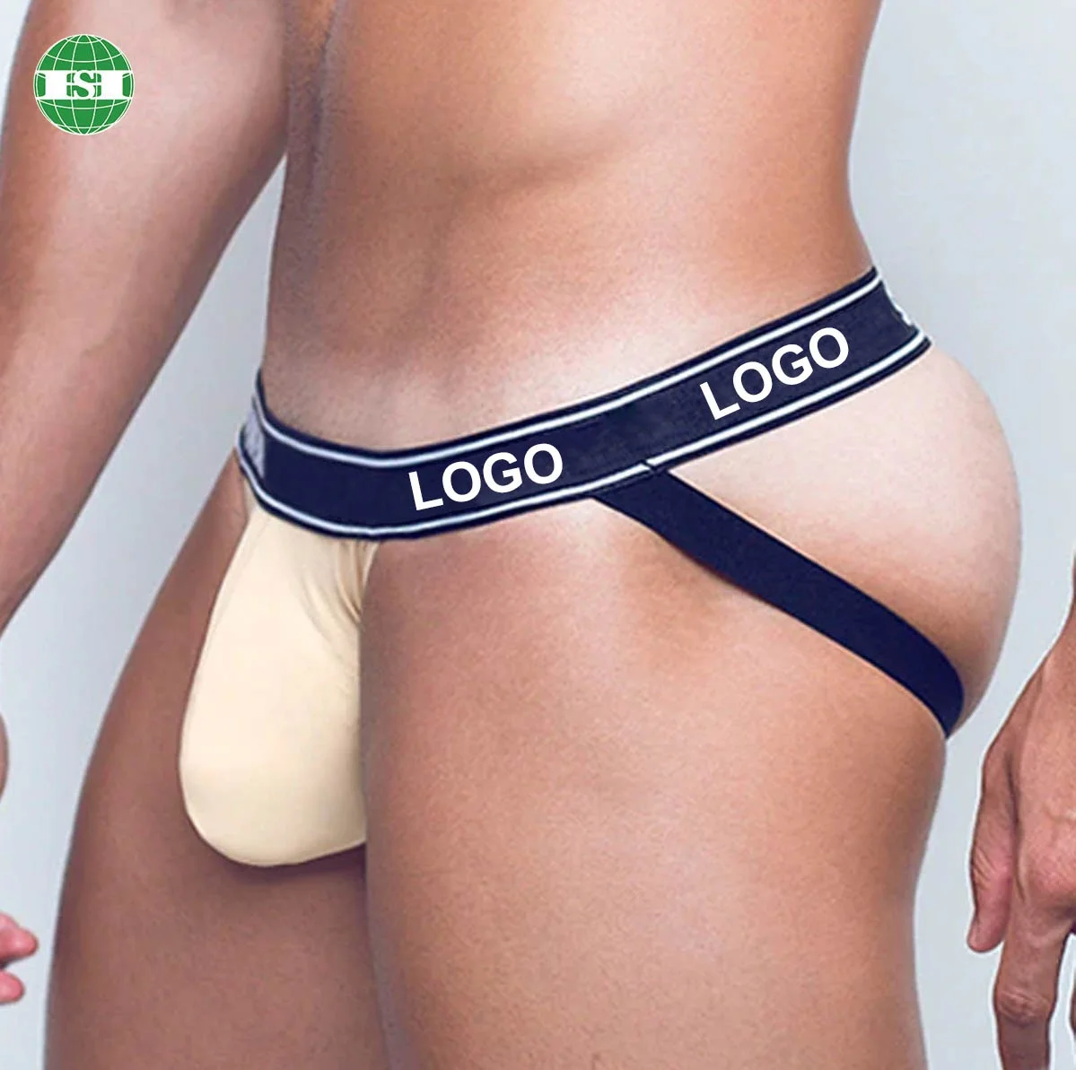 China vendor direct factory custom name waistband mens thong organic cotton jockstraps for male
