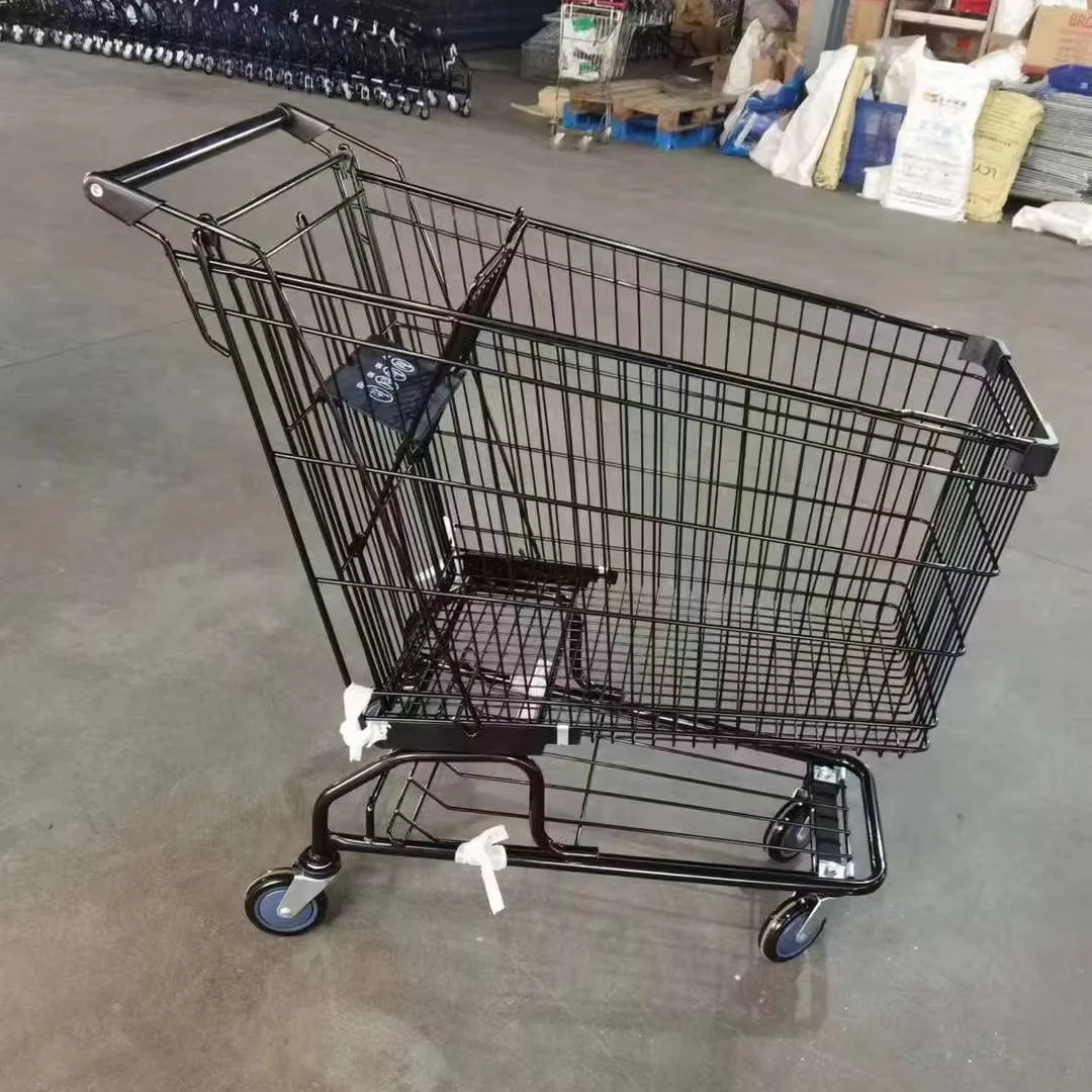 customized size mesh metallic 4 wheels supermarket shopping cart trolley for hypermarket