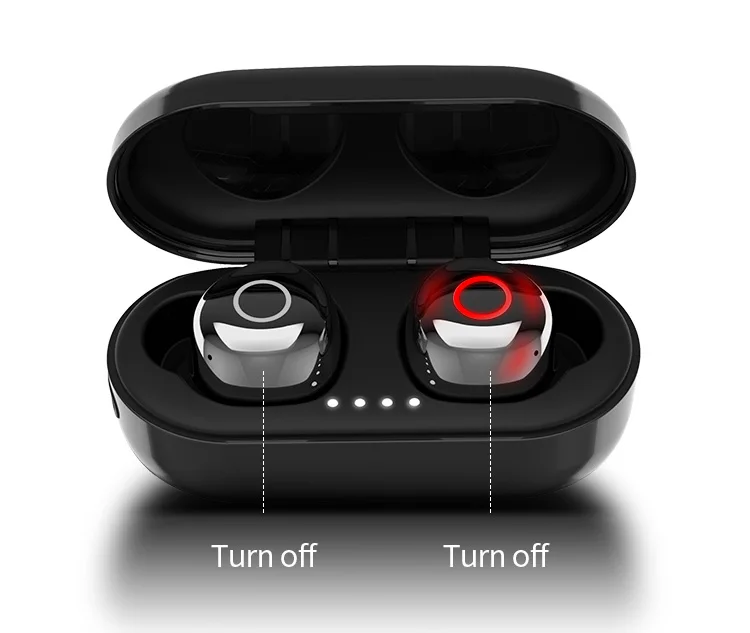 
ipx7 TWS earphones 5.0 wireless touch control in ear sport waterproof earbuds with charging case and mic 