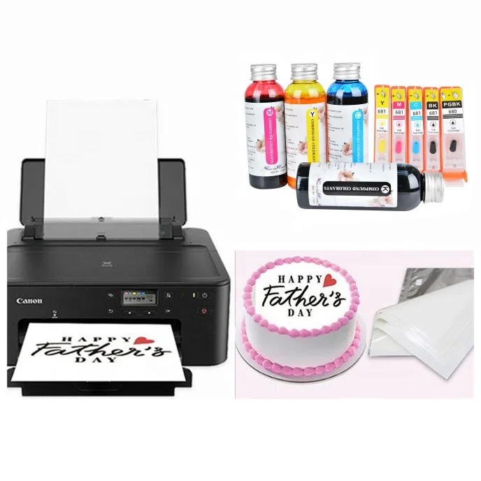 Edible inkjet printer for Canon TS706 cake printing machine use PGI680 CLI681 edible ink cartridge machine wholesale