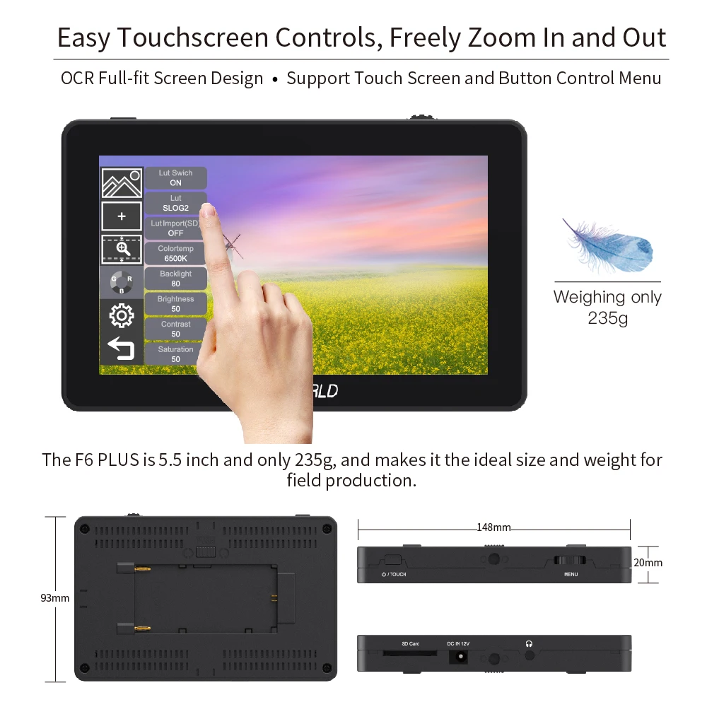  Монитор для камеры FEELWORLD F6 PLUS 5 дюйма IPS FHD 1920x1080