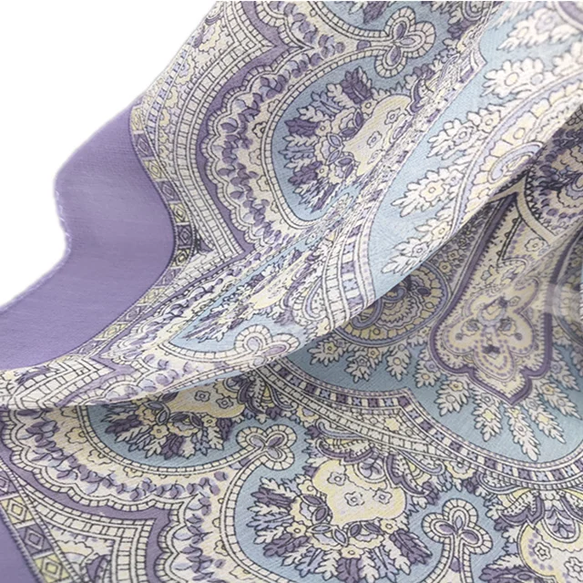 OEM custom 100% silk fabric chiffon  jacquard high quality silk chiffon scarf