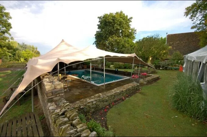 waterproof strong stretch fabric with pvc coated ues for tent/awning/camp/outdoor wedding/meetings