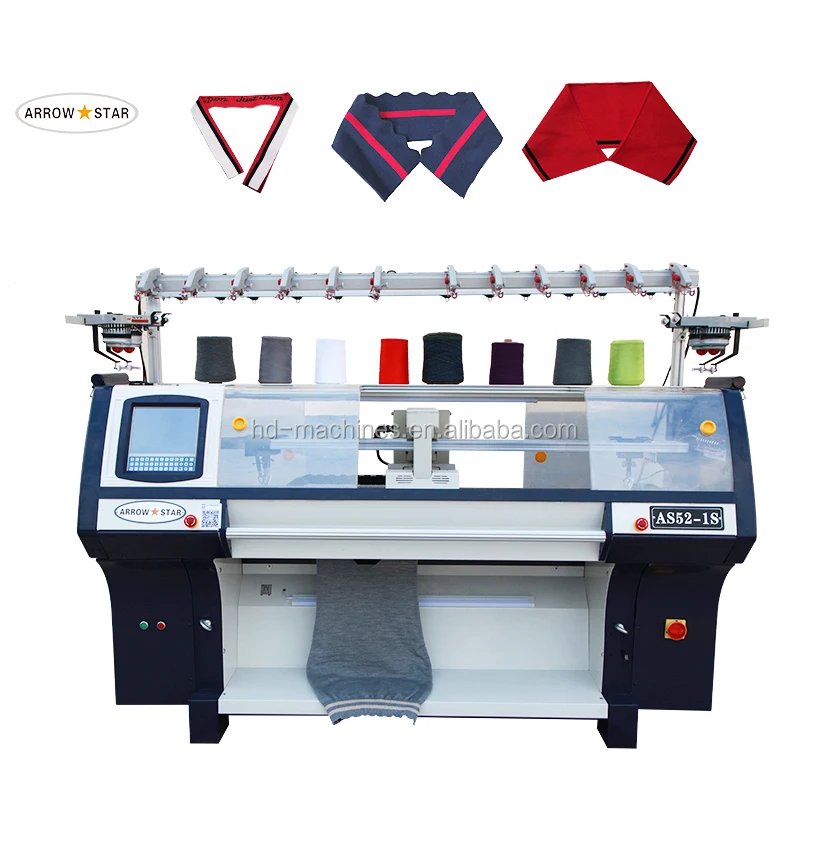 High speed fully computerized jacquard neck collar knitting machine