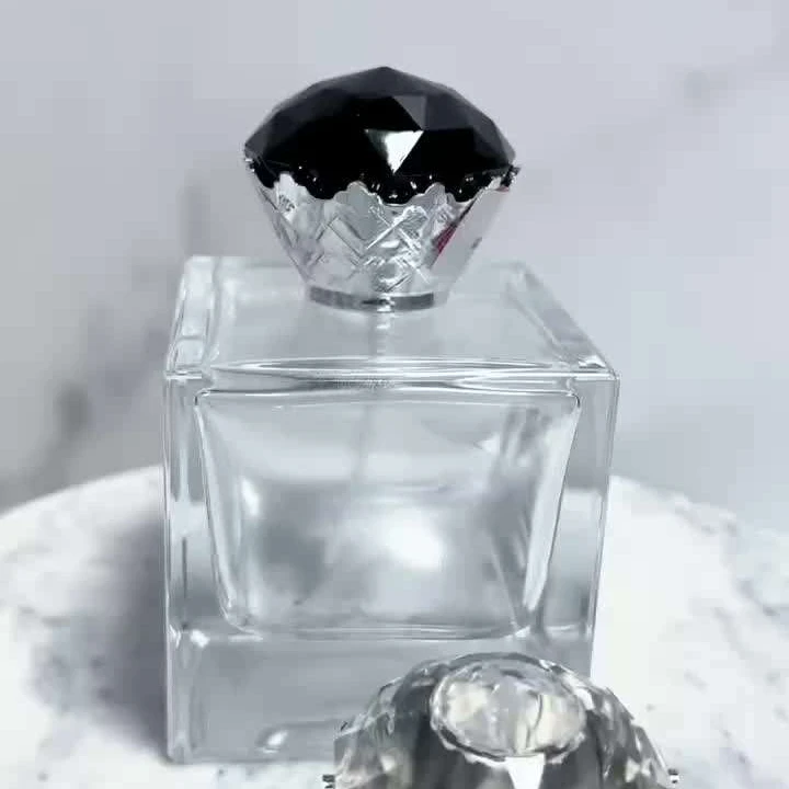 Custom Design Cosmetic Luxury Shiny Gold Crystal Surlyn Stone  Perfume Cap