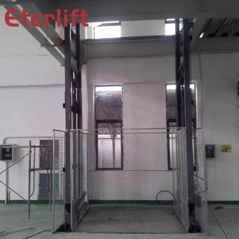 Warehouse Guide Rail Cargo Lift Platform Freight Elevator hoist Price