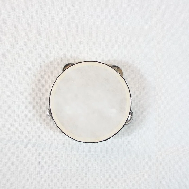 wholesale percussion instrument wood tambourine with sheepskin tambourine