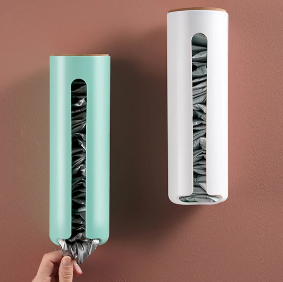 home and kitchen Dump Pouch Wall Mounted Garbage Bag saver Plastic Holder Organizer Bag Holder Dispenser Storage Box