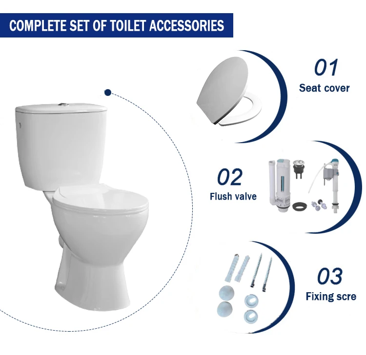 Wholesale European Standard P Type Water Closets Sanitary Ware Eco Bathroom Wash Down Two Piece Toilet