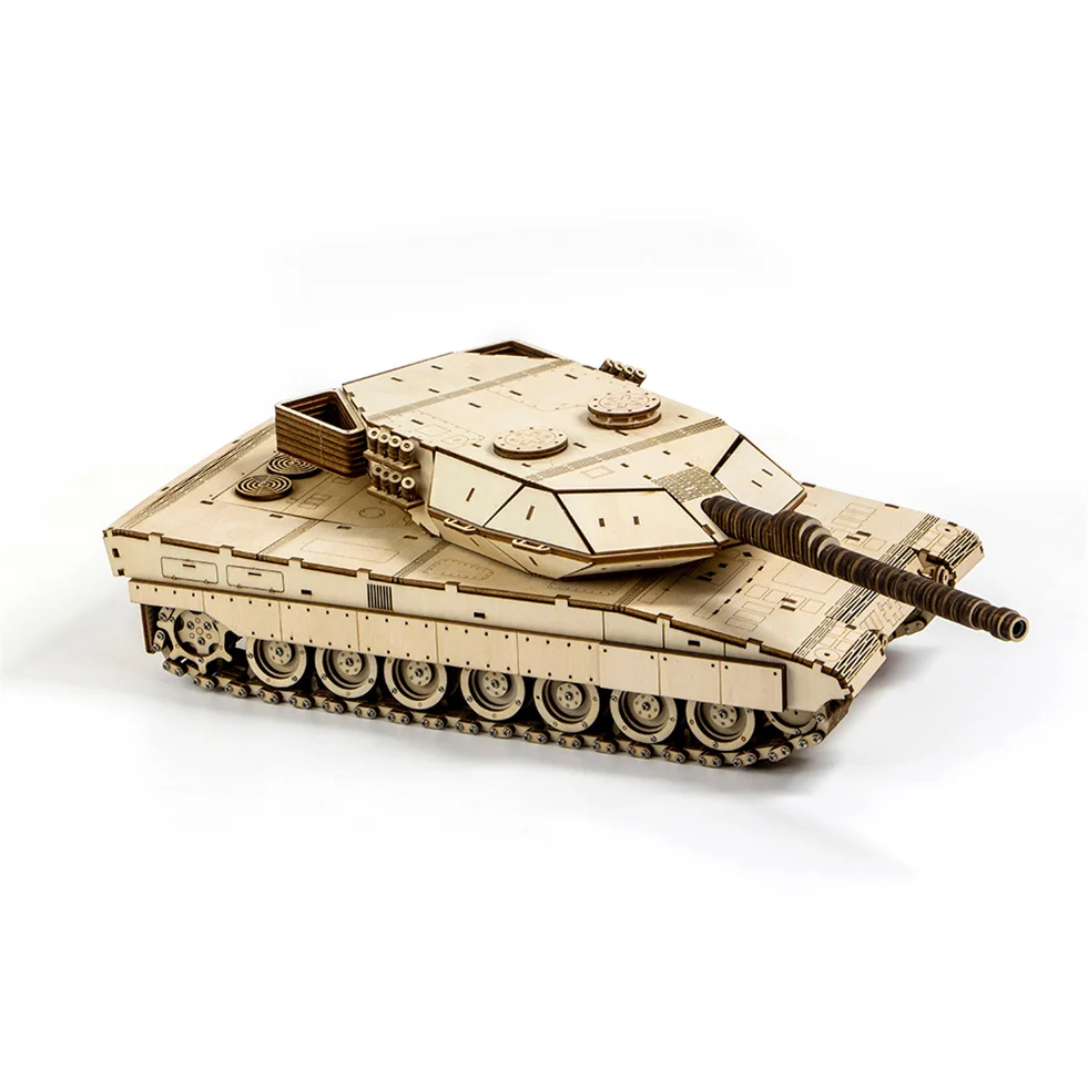 2024 New design laser-cut woodworking puzzle gift toy 3d puzzle Tank puzzle toy