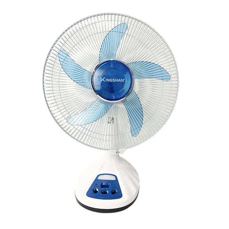 KINGSHAN 14 inch solar ac dc rechargeable fan for home electric table fan with battery