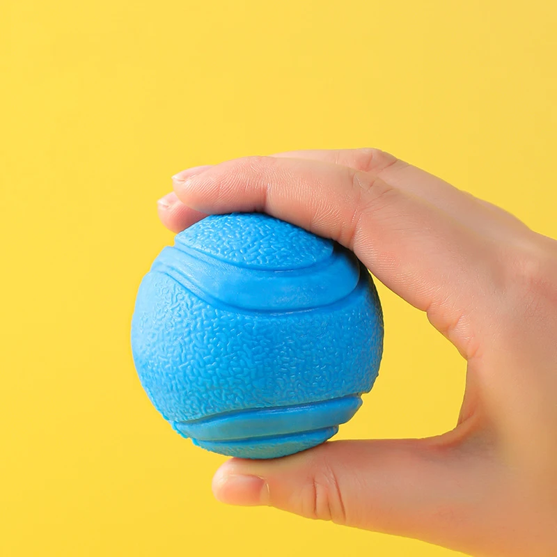 Rarewe Pet Products Dog Chew Toys Rubber Pattern Solid Elastic Ball Strong Bite Resistance Dog Training Ball Chew Toys
