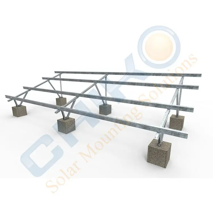 Rapid assembly solar panel mounting structure for ground solar power plant