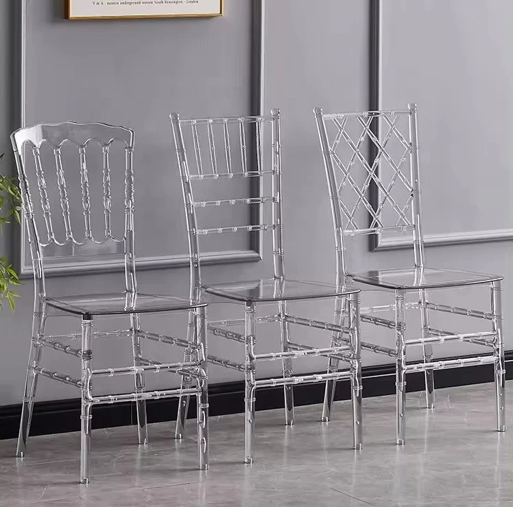 Wholesale Factory Price Stackable Transparent Clear Crystal PC Plastic Acrylic Hotel Banquet Chair for Events