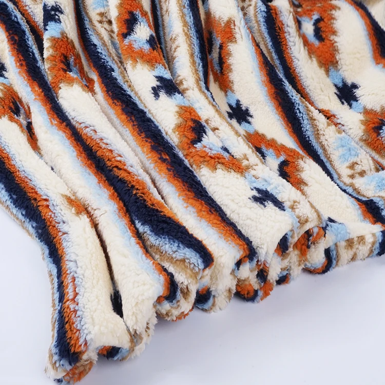 Winter hot sale customized soft printed polyester teddy fleece blanket