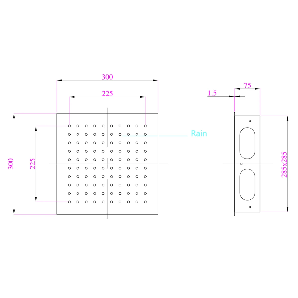 HIDEEP Embedded Ceiling Mounted 300mm Showerheads Bathroom Shower Polished Showers Remote Control LED Light Rainfall Shower Head