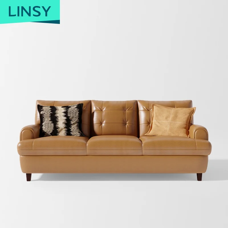 Modern Light Sofa Large Apartment Living Room Combination High Grade Cowhide Leather Luxury Sectional Sofa 5 - 15 Days Modular