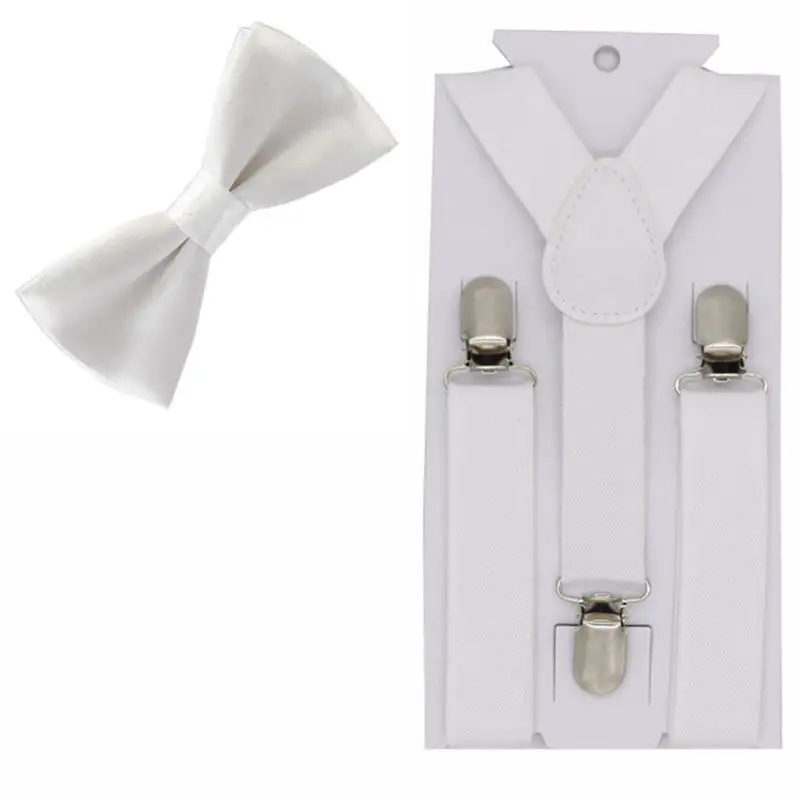 Baby Suspenders Bow Ties Set Boys Girls Elastic Clip On Braces Adjustable