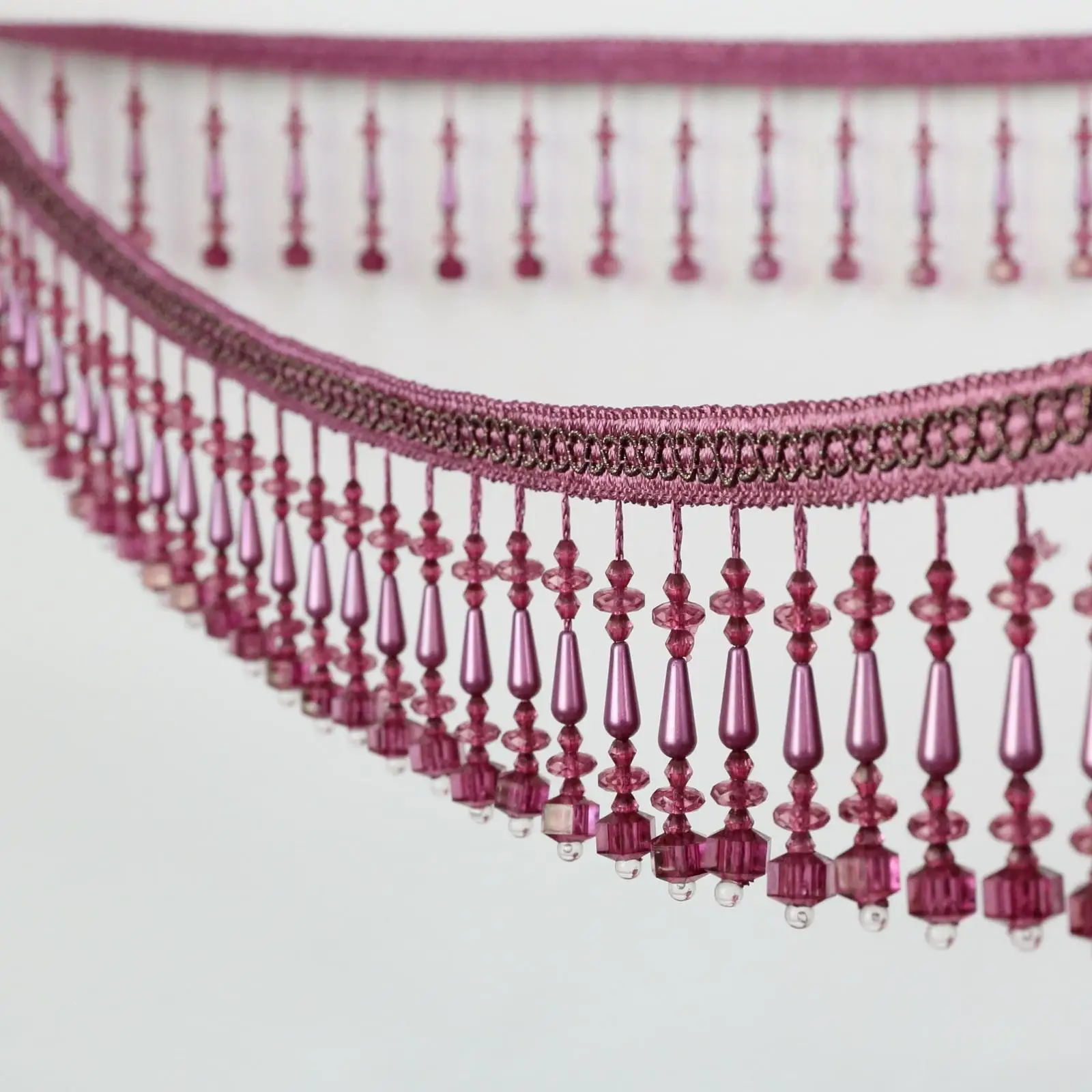 Hotsale Hotel Bedroom Bead Trimming Multicolor Silk Tassel Fringe Trim For Curtain