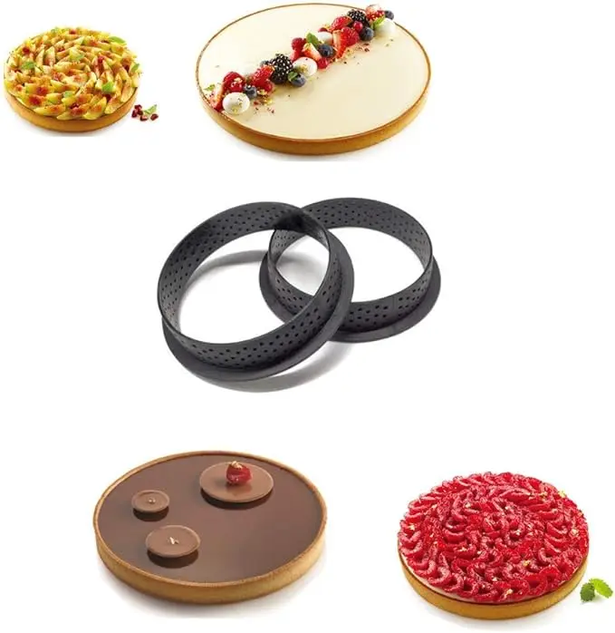 Tart Rings Perforated Cake Mold Round Shape Mousse Circle Ring, Circle Tartlet, Perforated Mold Cake Decorating