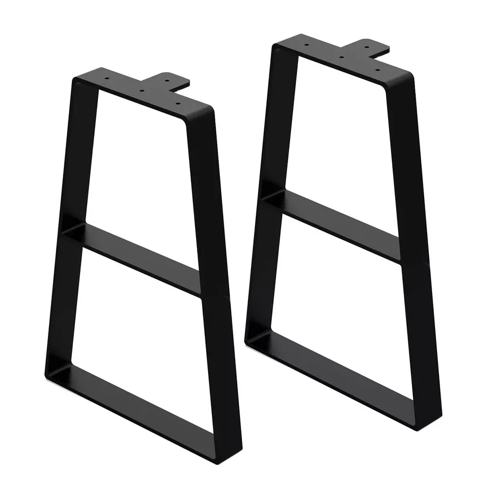 Amazon Hot Sale Black Trapezoid Metal Coffee Table Legs Heavy Duty Furniture Legs for Bench Dining Table Durable Desk Legs