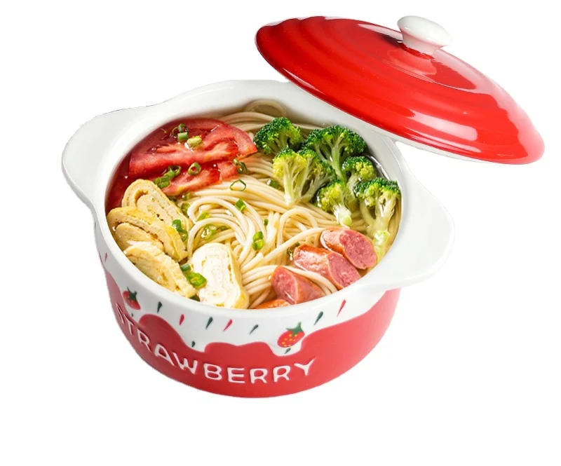 Japanese Style Deep Ceramic Miso Soup Bowl Microwave Safe Pumpkin Soup Bowls Restaurant Dine In With Handles And Cover