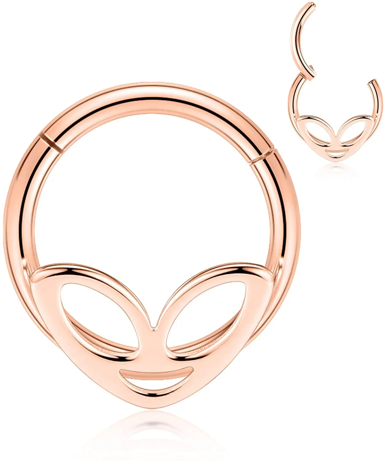 Septum Clicker Hinged Segment Ring Hoop 16G 8mm 10mm 316L Helix Daith Rook Conch Tragus Cartilage Earring Nose Piercing Jewelry