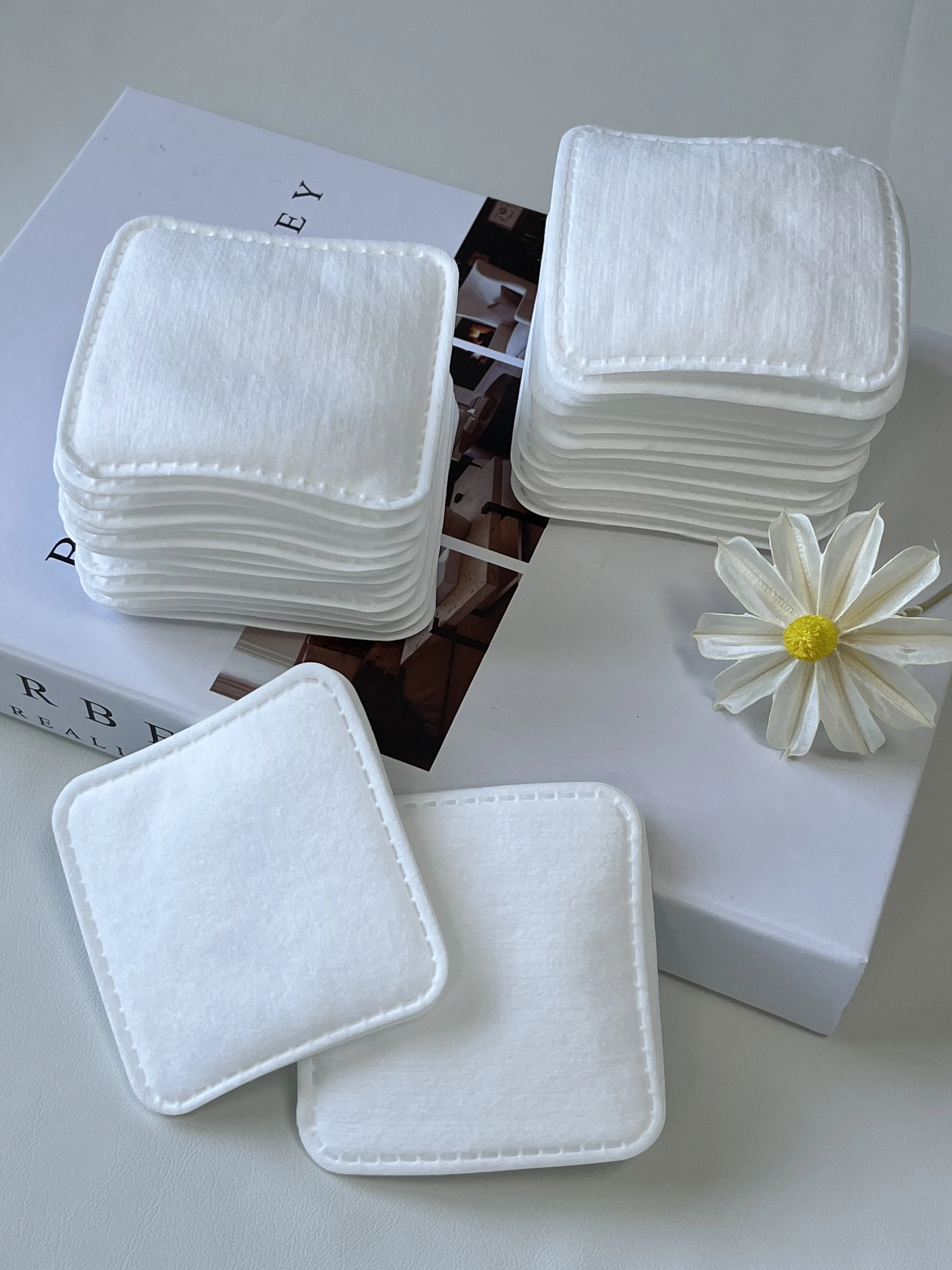 Premium Square Cotton Pads for Face - Makeup Remover Pads, Hypoallergenic, Lint-Free | 100% Pure Cotton