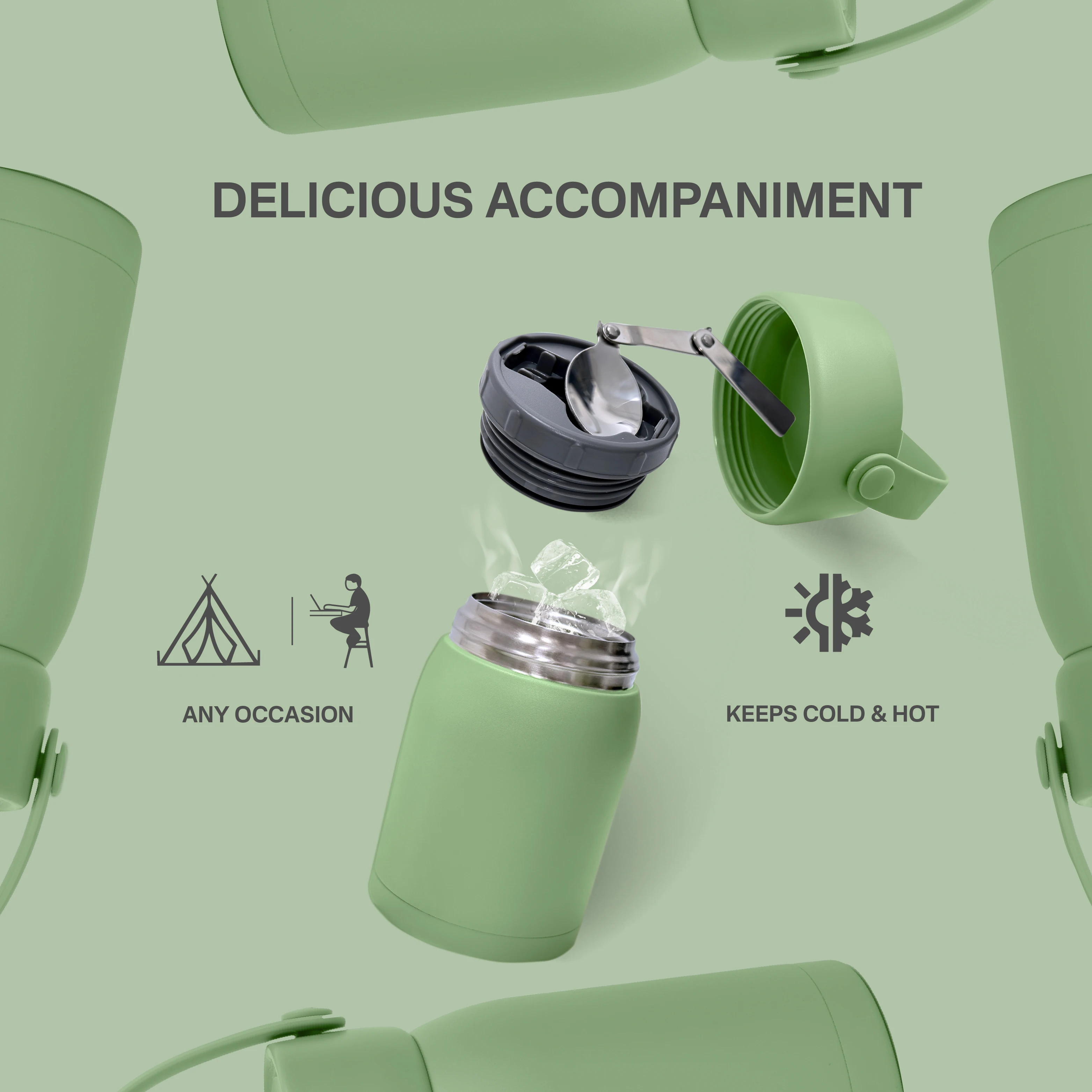 Multifunction 24oz Double Wall Stainless Steel Insulated Food Container With Lid And Spoon