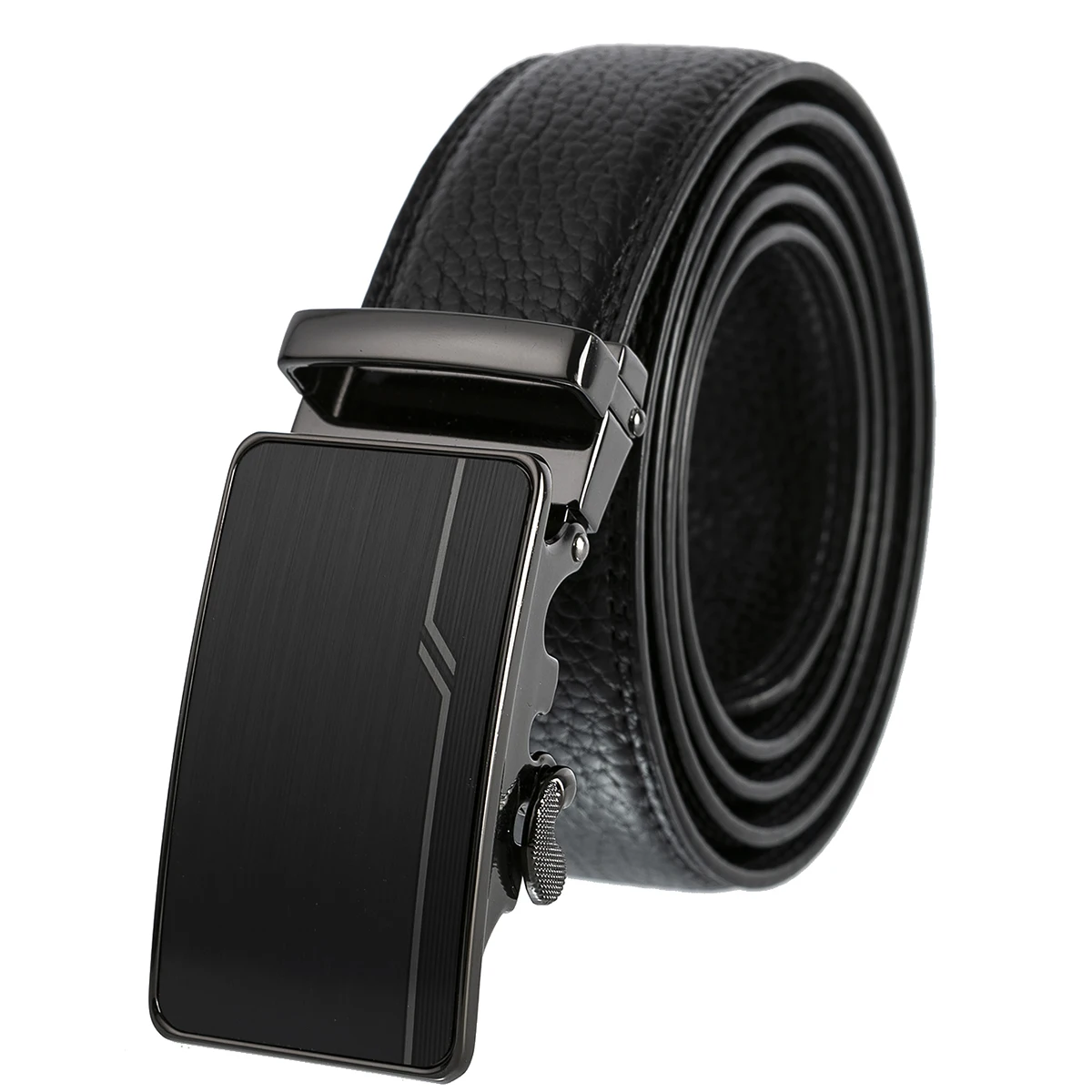Wholesale Custom Logo Classic Business Black Automatic Buckle Belt Ratchet Mens Belts