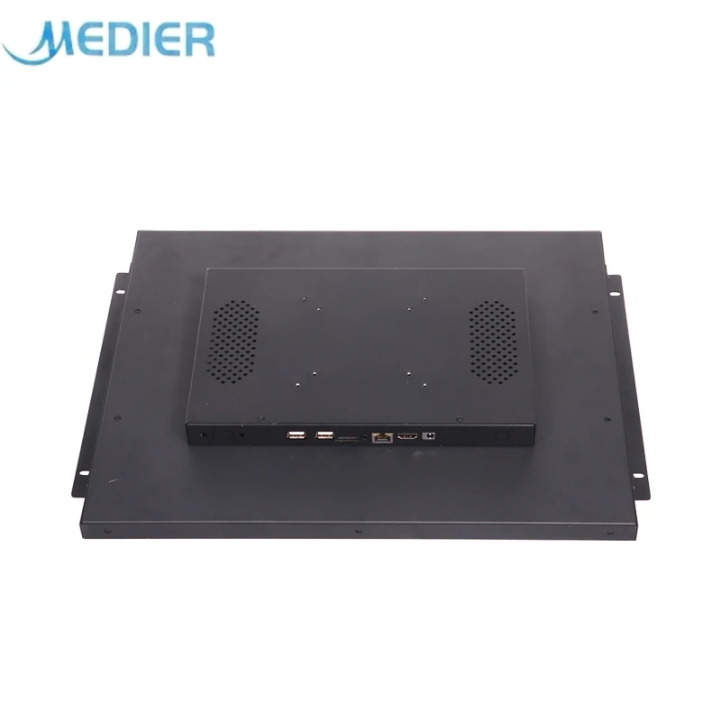 Medier Factory Wholesale 15 Inch Touch Screen Monitor Industry De Poeira Black Metal Open Frame LCD Industrial Monitor Indu