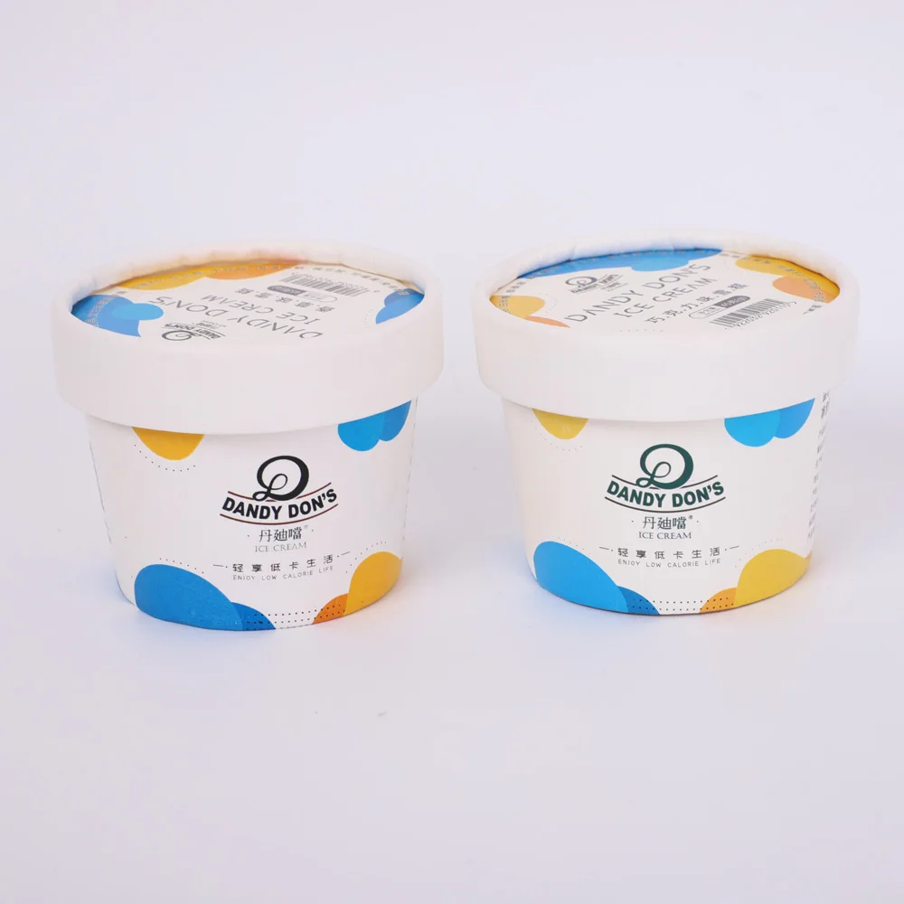 Disposable Ice Cream Container Tubes Paper Packaging Dessert Yogurt Ice Cream Cup With Lids