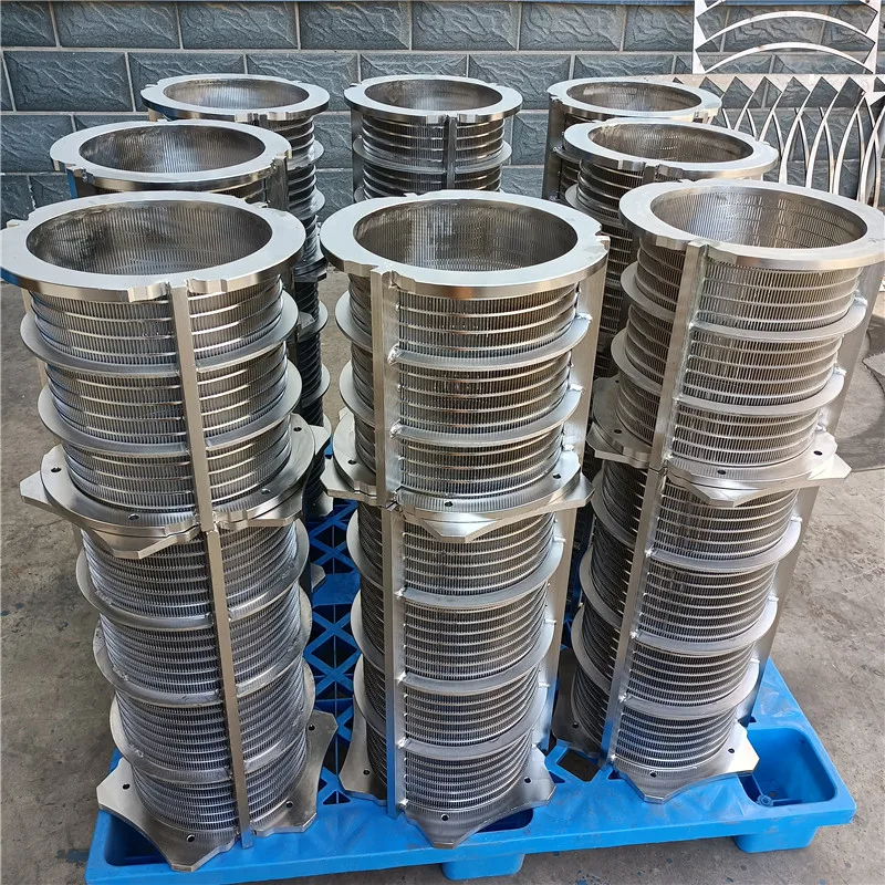 stainless steel screw press manure separator wedge wire slotted screen filter drum