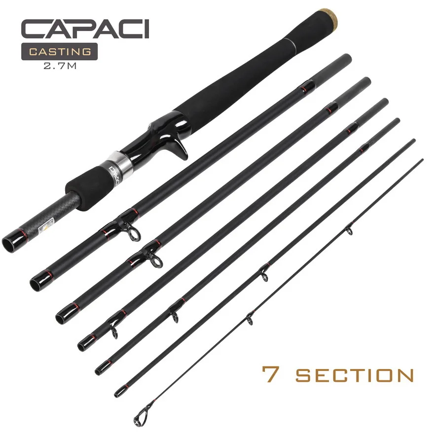 NEW OEM 2.1M/2.4M/2.7M Carbon Fishing Spinning Rod Casting Spinning Portable 6/7 Sections Lightweight Carbon Fiber Fishing Rod