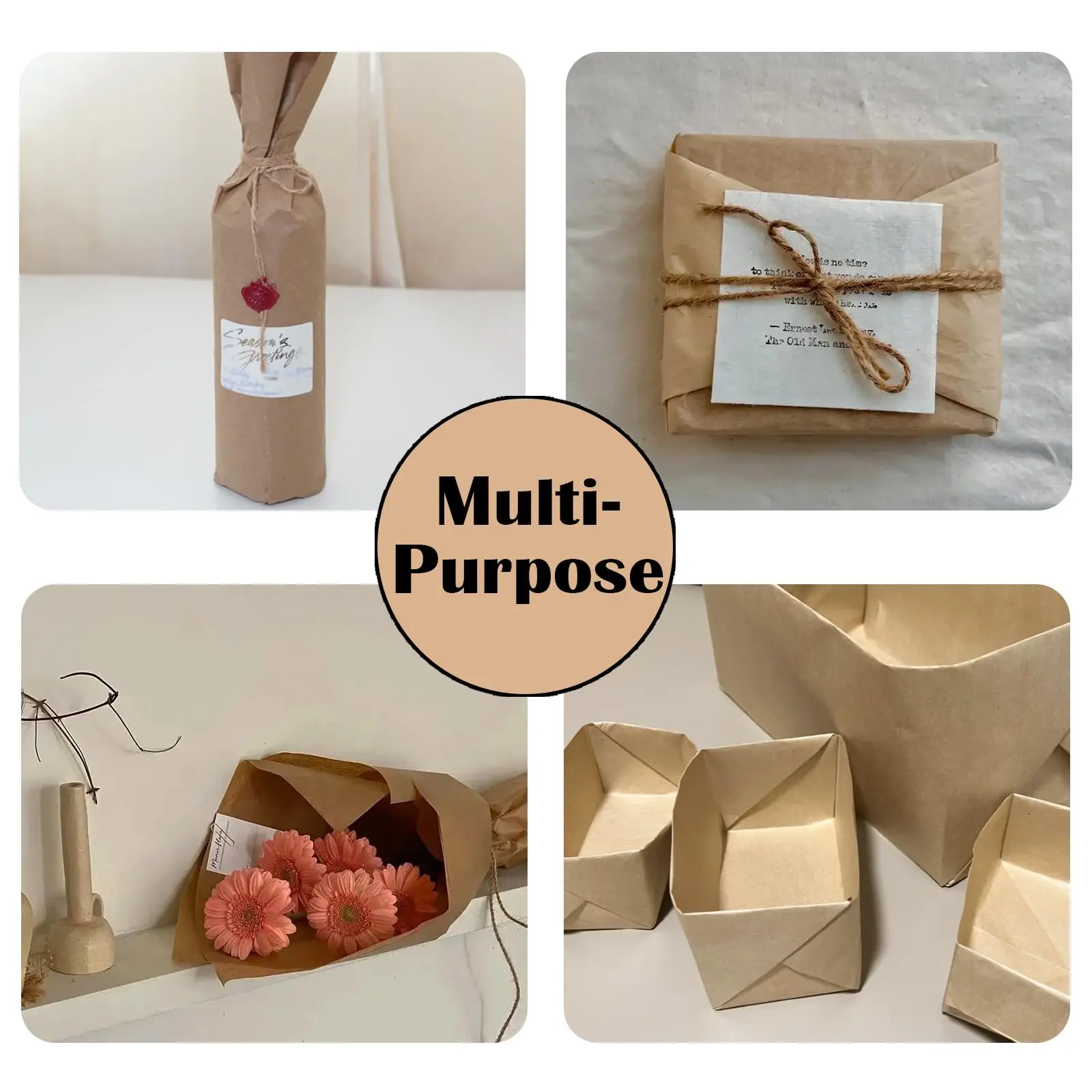 Custom Size paper kraft roll  Packing Recyclable Paper Roll brown kraft paper roll