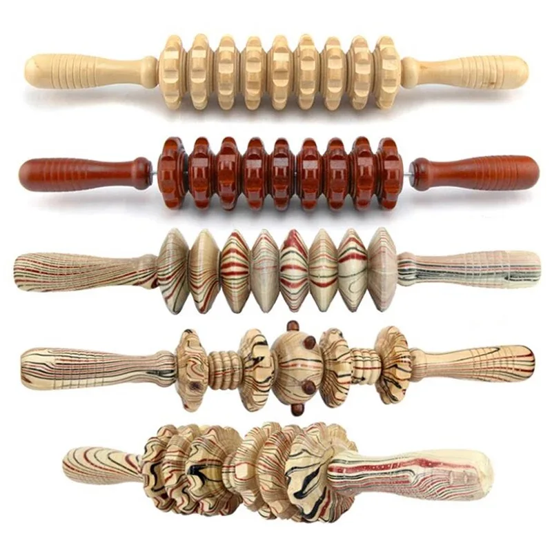 Acupuncture Wood Body Massage Stick Health Care Muscle Relaxation For Arm Foot Anti Cellulite