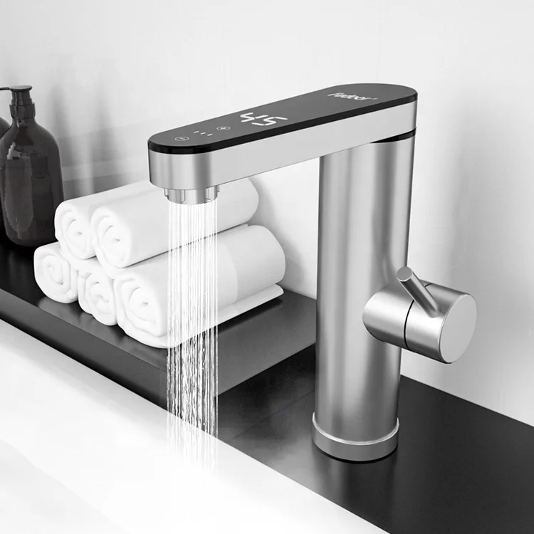 Fudeer Luxury bathroom design touch mixer tap robinet  faucet instant  electric heating faucet Stainless steel basin faucet