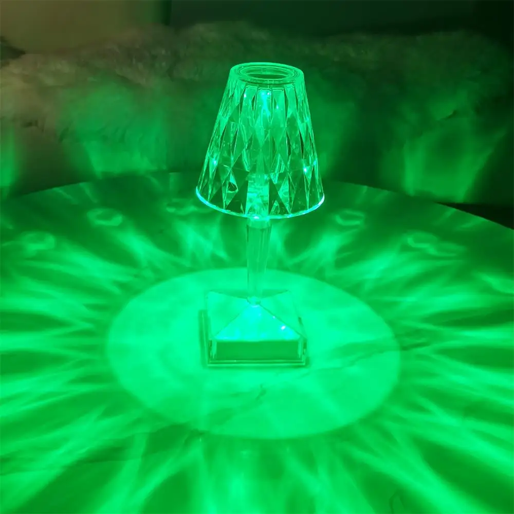 Алмазная Настольная лампа с USB-зарядкой, акриловый декоративный светильник для спальни, прикроватная Хрустальная настольная лампа, подарок, ночник, осветительное приспособление